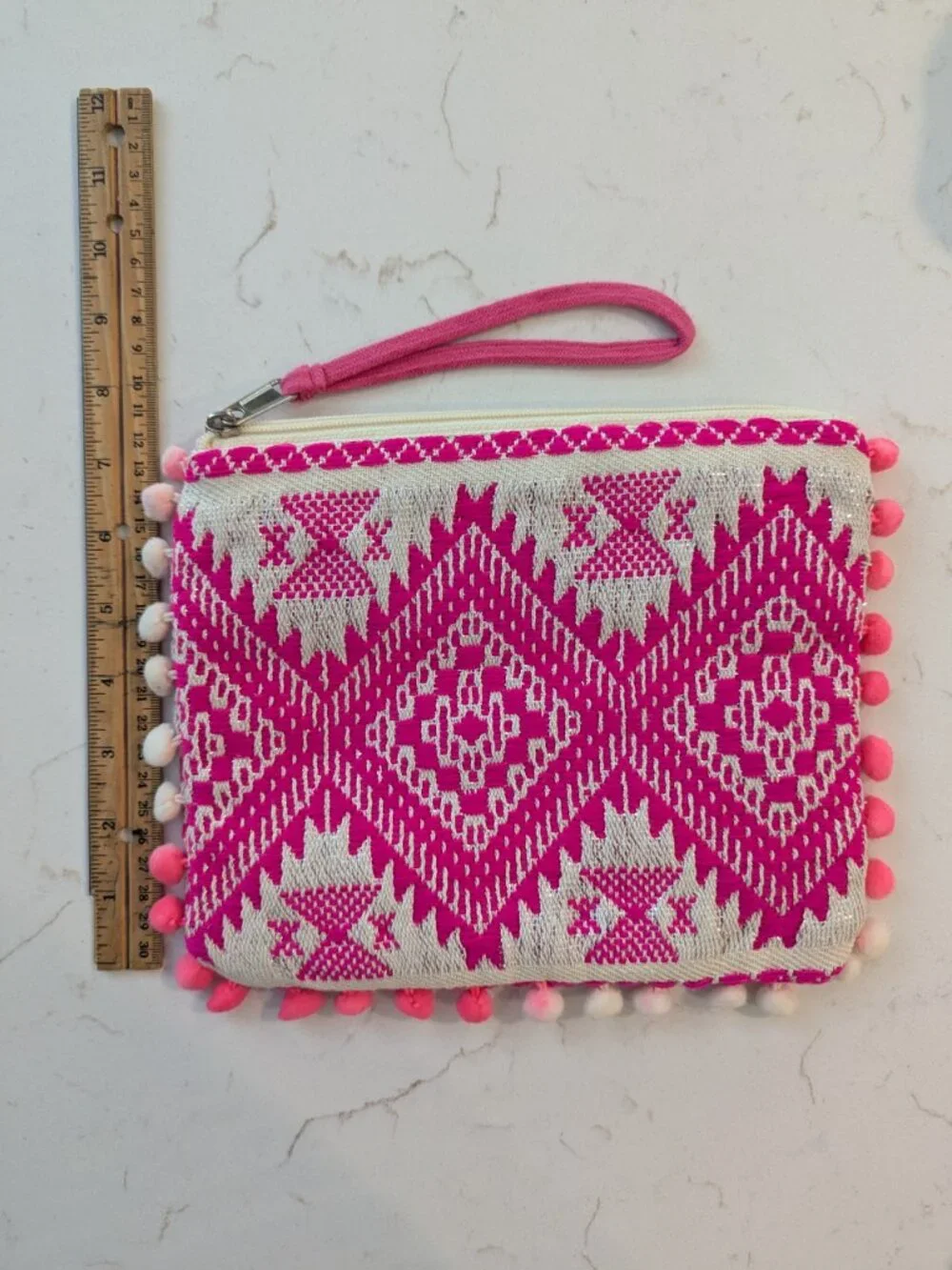 America & Beyond pink wristlet clutch purse